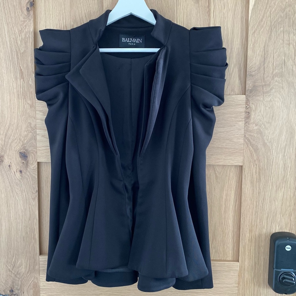 BALMAIN 🎉  🎊👏🏽🎉 HOST PICK LUXURY 🎊 Black Blazer, Women US 8 FIRM PRICE! - Picture 4 of 8